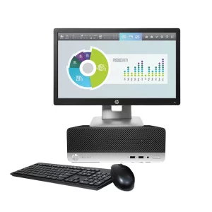 Equipo Hp Elitedesk 400 G4 sff I3 de 6ta 240ssd y 8 Ram,Monitor HP 20"