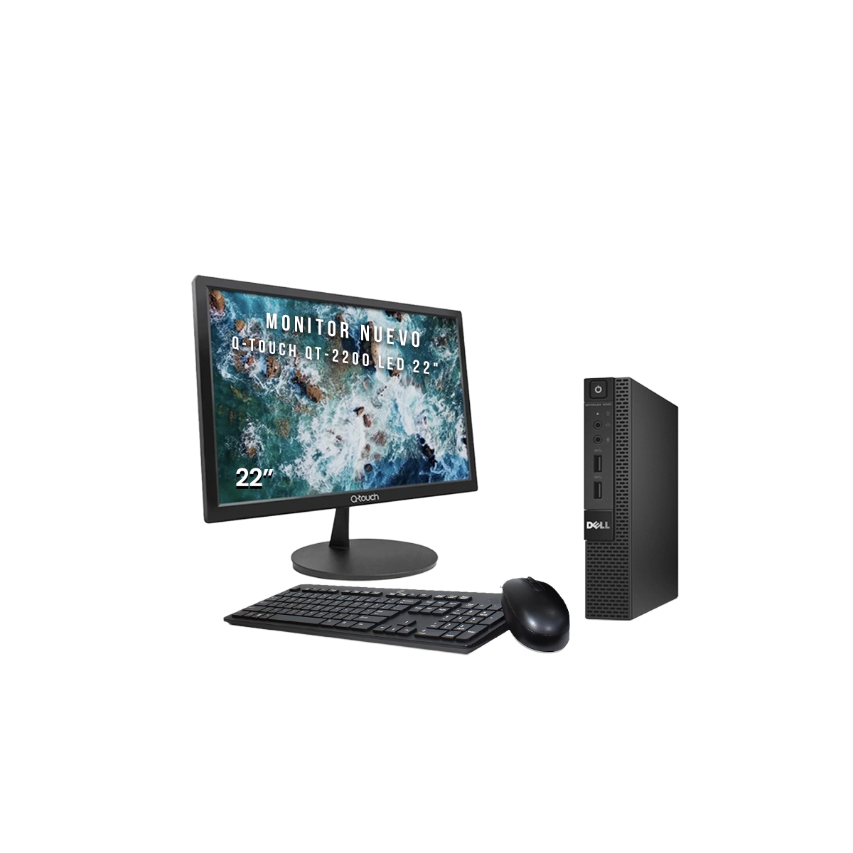 Dell optiplex 9020 Mini i7 de 4th 480SSD/16RAM Mon 22” Q-Touch NUEVO
