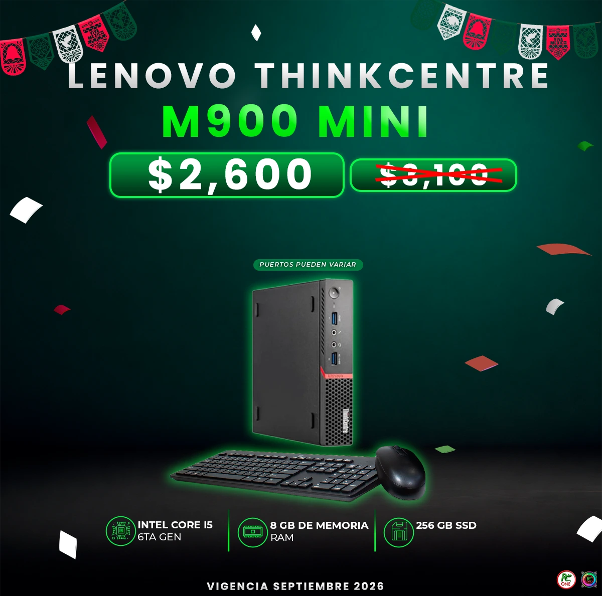 Lenovo ThinkCentre M900 Mini Core i5 6ta 256 GB ssd, 8Gb RAM DDR4 - Image 2
