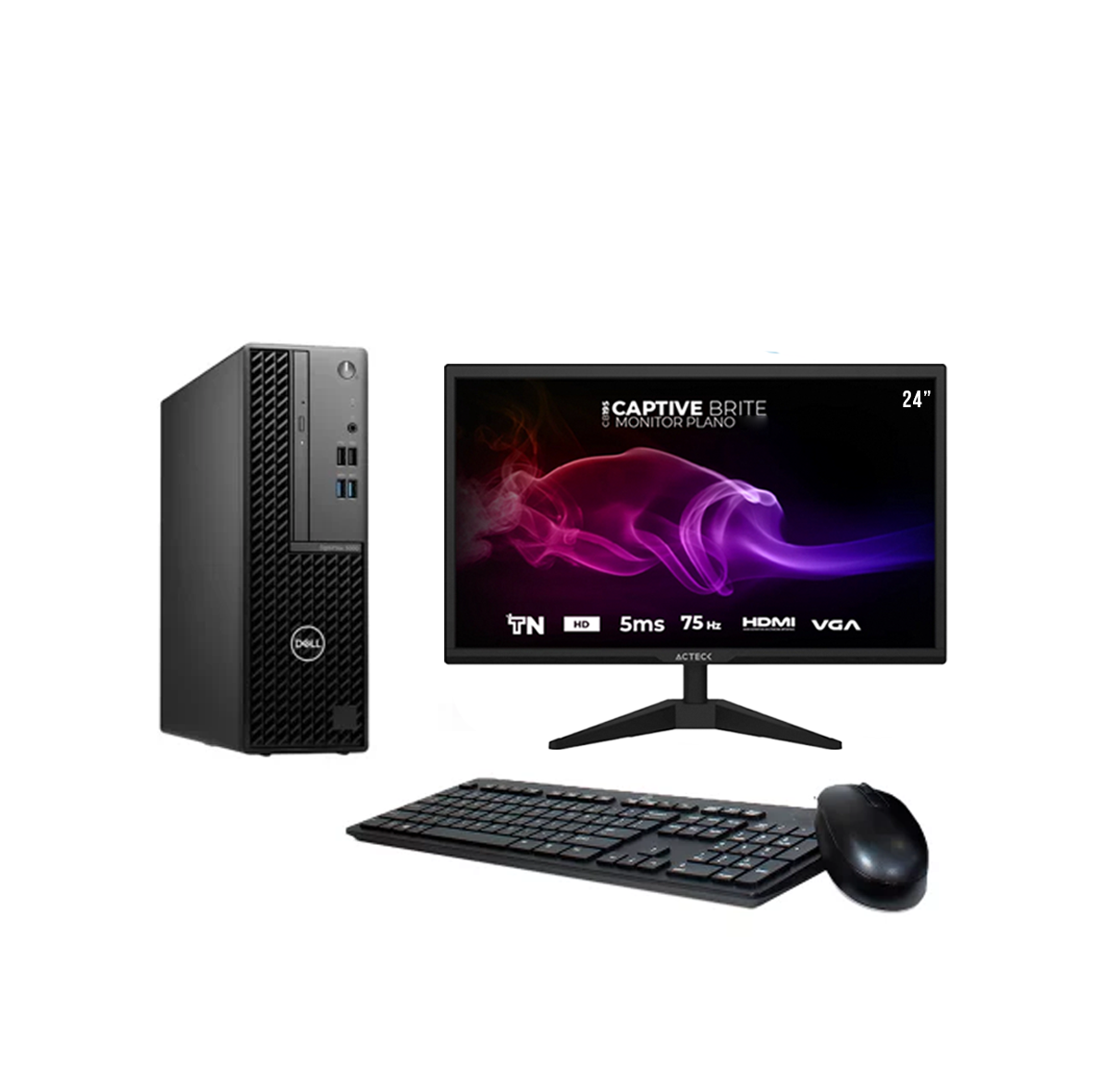 Equipo completo Dell Optiplex 3000 SFF Core i5 12th 480Gb SSD, 16Gb RAM DDR4, Monitor Acteck 24" full HD