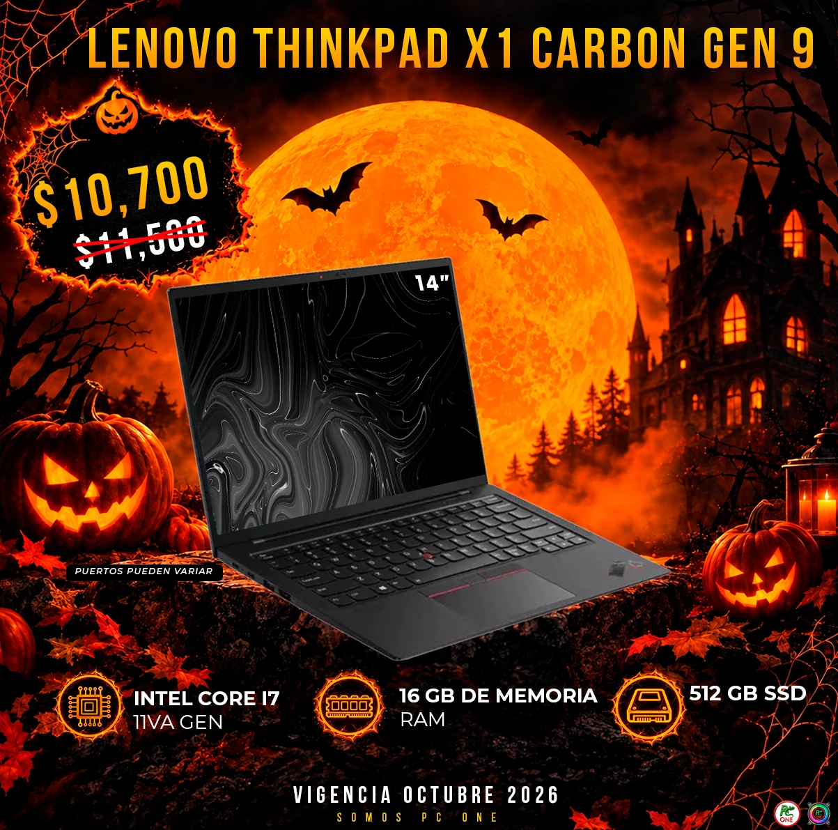 Lenovo ThinkPad X1 Carbon Gen 9 – Core i7 11th / 16GB RAM / 512GB SSD - Imagen 2