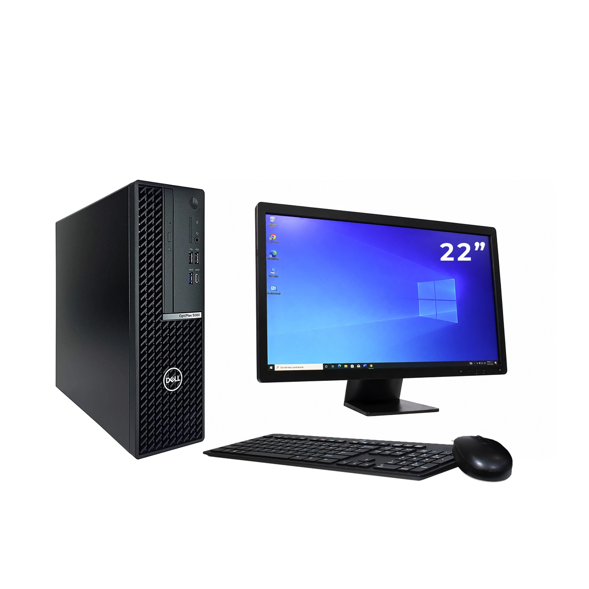 EQUIPO DELL OPTIPLEX 5080 I7 10TH 16RAM 500M.2 SFF MONITOR DELL 22"